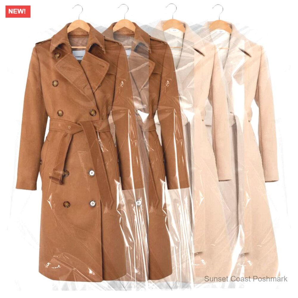 60 Inch Plastic Garment Bags, 20 Pack, Zipper Closure, Waterproof Storage